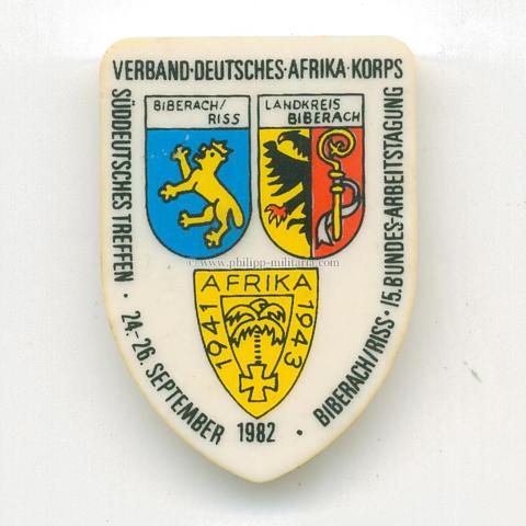 Deutsches Afrika-Korps - Treffabzeichen - Süddeutsches Treffen 24.-26. September 1982 Biberach/Riss
