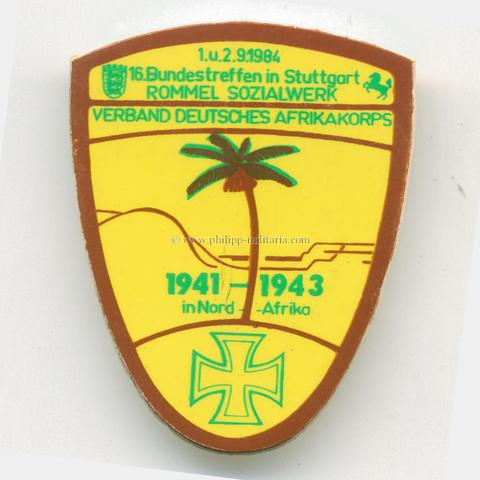 Deutsches Afrika-Korps - Treffabzeichen - 16. Bundestreffen Stuttgart 1.-2.9.1984