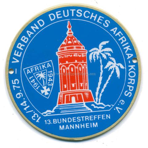Deutsches Afrika-Korps, Plakette 13. Bundestreffen Mannheim 13./14.9.75