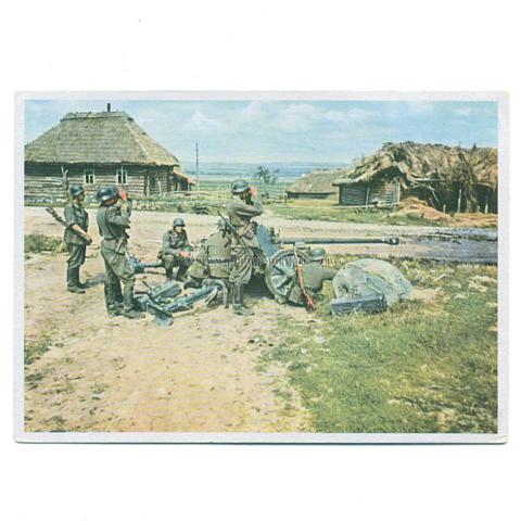 Postkarte - ' Bei unseren Schnellen Truppen ' - Panzerjäger im Einsatz