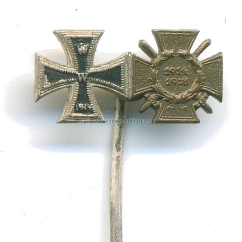 Miniaturspange mit 2 Auszeichnungen 1. Weltkrieg