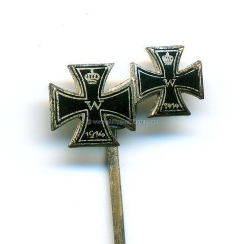 Miniaturspange mit 2 Auszeichnungen  1. Weltkrieg