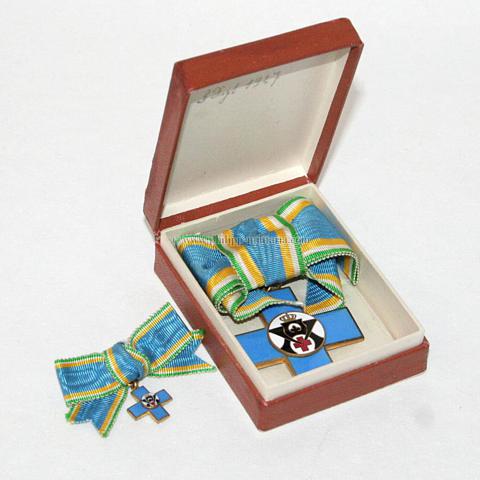 Königreich Sachsen, Carola Orden 3. Klasse des Albert Verein im original Verleihungsetui mit Miniatur