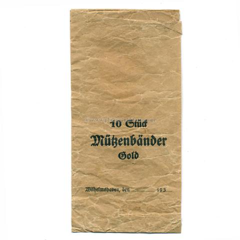 Mützenbänder Gold - 10 Stück - Verkaufstüte - Kriegsmarine