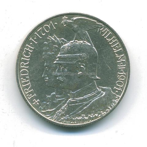 Deutsches Kaiserreich 2 Mark Silbermünze, Preussen 200 Jahre Königreich 1901