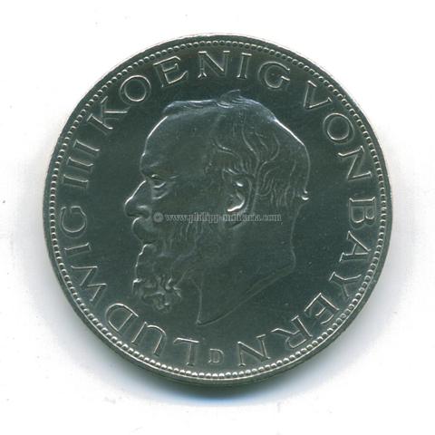 Königreich Bayern 5 Mark Silbermünze, Bayern Ludwig III. 1914
