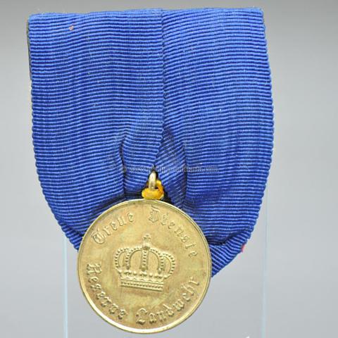 Landwehr Dienstauszeichnung Medaille 2. Klasse an Ordenspange - Preussen