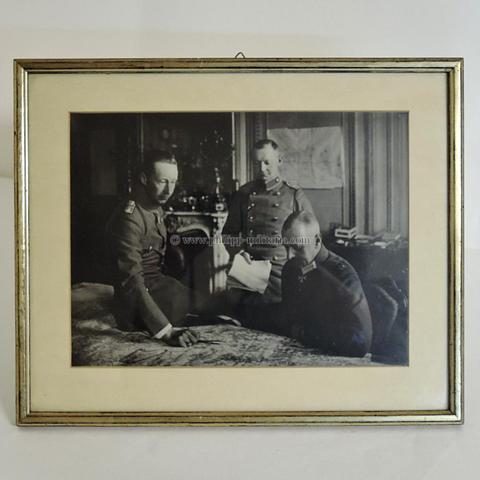 Kronprinz Wilhelm von Preussen und Offizier mit Pour le Mérite des Generalstabs - Pressefoto 