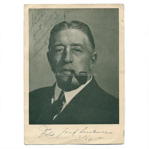 LUCKNER, Felix Nikolaus Alexander Georg Graf von - eigehändige Unterschrift 20.7.1950