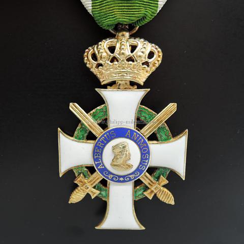 Königreich Sachsen, Albrechts-Orden Ritterkeuz 1. Klasse mit Schwertern und Krone
