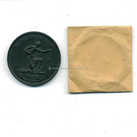 Metallspende 1. Weltkrieg - Medaille 'Gold gab ich für Eisen' in original Tüte