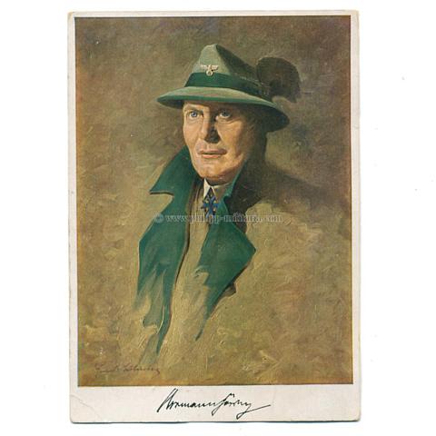 HERMANN GÖRING als Reichsjägermeister - Internationale Jagdausstellung Berlin 1937 - Postkarte