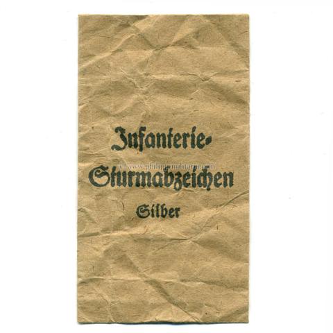 Infanterie Sturmabzeichen in Silber - Verleihungstüte