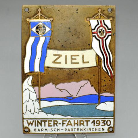 ADAC Plakette 'ADAC Winter-Fahrt 1930 Garmisch-Patenkirchen '