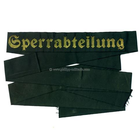 Kriegsmarine Mützenband 'Sperrabteilung'