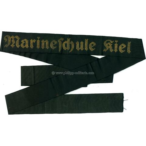 Kriegsmarine Mützenband 'Marineschule Kiel'