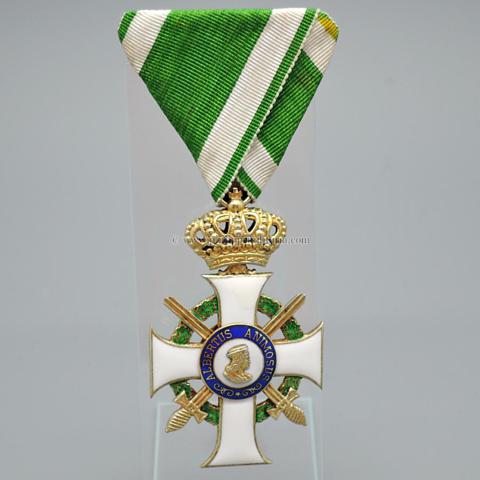 Königreich Sachsen, Albrechts-Orden Ritterkeuz 1. Klasse mit Schwertern und Krone