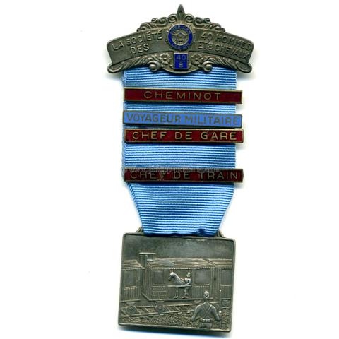 USA Vintage American Legion Sterling Silver la Societe 40 Hommes et 8 Chevaux Medal