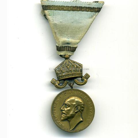 Königreich Bulgarien Bronzene Verdienstmedaille mit Krone Zar Ferdinand I.