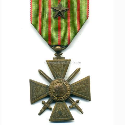 Frankreich Kriegskreuz mit Schwertern 'Croix de Guerre' 1914-18