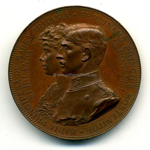 Rumänien Medaille 1893 Prinzessin Maria, Prinz Ferdinand von Rumänien