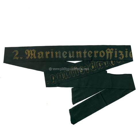 Kriegsmarine Mützenband '2.Marineunteroffizierlehrabteilung.2.'