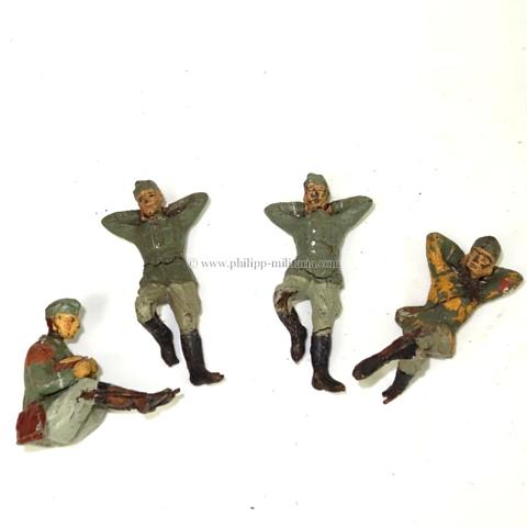 Elastolin - Lot mit 4 Massefiguren, Soldaten der Wehrmacht
