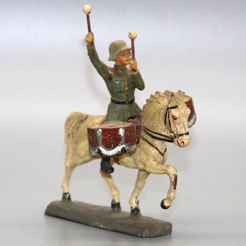 Soldat, Trommler auf Pferd, Wehrmacht, Elastolin Massefiguren