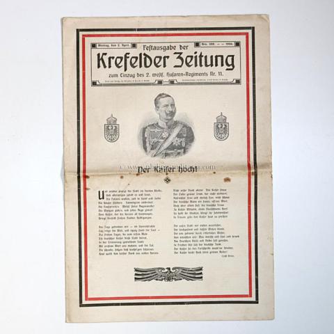 Festausgabe der Krefelder Zeitung zum Einzug des 2. westf.Husaren-Regiments Nr.11