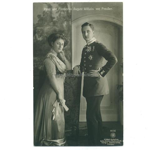 Prinz und Prinzessin August Wilhelm von Preußen, Portraitpostkarte