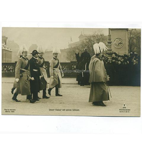 Unser Kaiser mit seinen Söhnen, Postkarte 1904