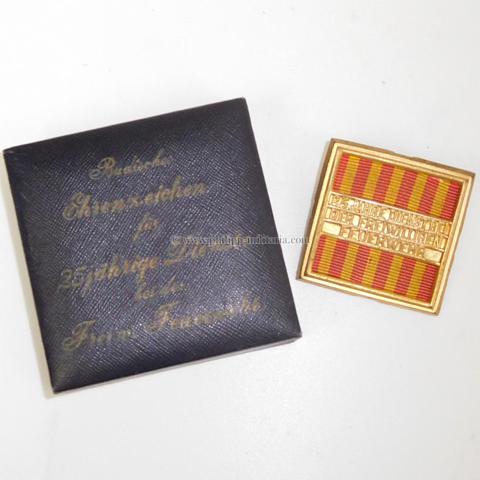 Baden Freistaat - Ehrenzeichen für 25 Dienstjahre bei der Freiwilligen Feuerwehr 1920-1934, im Verleihungsetui