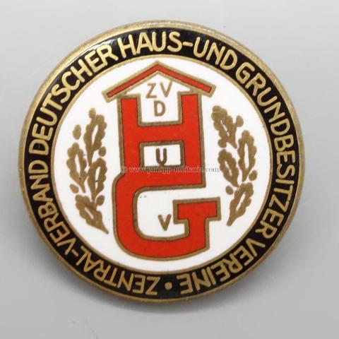 Zentralverband Deutscher Haus-und Grundstücksbesitzervereine / ZVDHuGH - Mitgliedsabzeichen