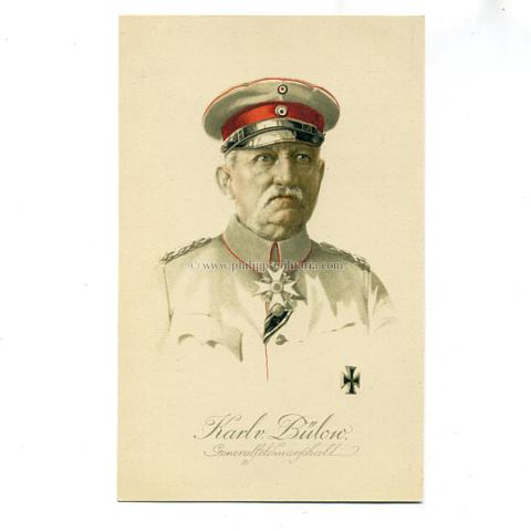 Bülow Karl, Generalfeldmarschall - gezeichnete Portrait-Postkarte