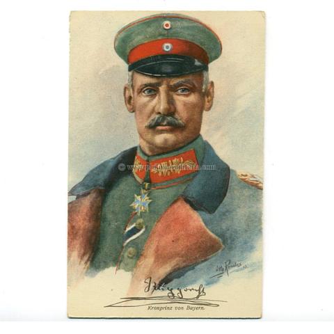 Rupprecht von Bayern, bayerische Kronprinz und Heerführer in der deutschen Armee im Ersten Weltkrieg - gezeichnete Portrait-Postkarte