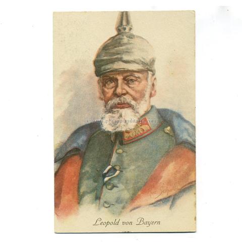 Prinz Leopold von Bayern - gezeichnete Portrait-Postkarte