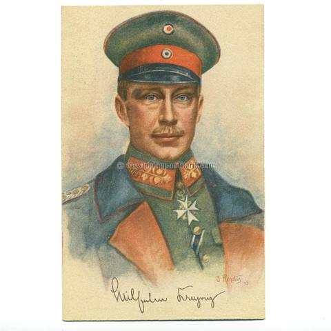 Wilhelm, Kronprinz von Preußen - gezeichnete Portrait-Postkarte