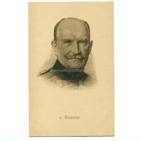 Beseler von,  preußischer Generaloberst - gezeichnete Portrait-Postkarte