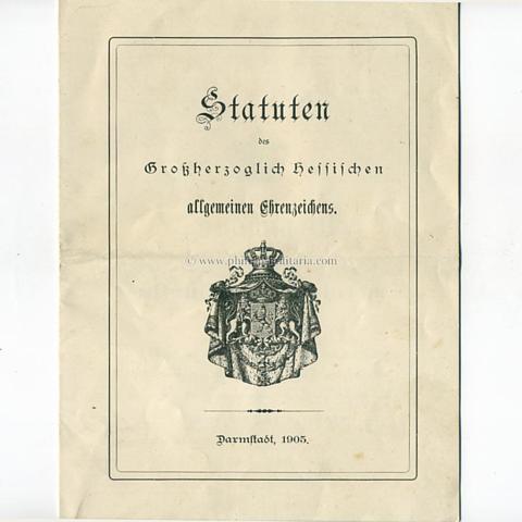 Statuten des Großherzoglich Hessischen Allgemeinen Ehrenzeichens, Hessen
