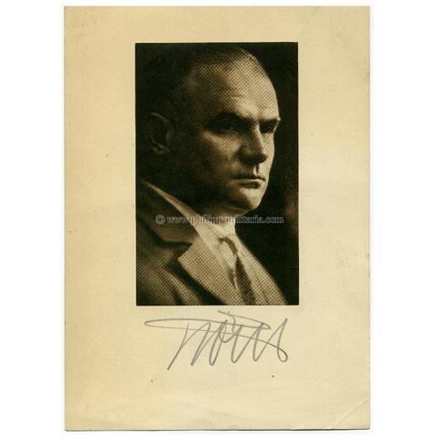 KÖHL, Hermann, deutscher Flugpionier, erste Nordatlantik-Überquerung, eigenhändige Unterschrift auf Portraitfoto