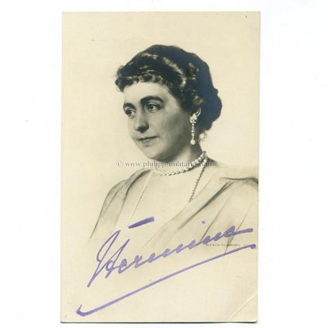 HERMINE - PREUSSEN, Prinzessin von Reuss und 2. Gemahlin Wilhelm II. (1887-1947),  eigenhändige Unterschrift auf Portraitkarte im Postkartenformat