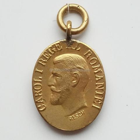 Rumänien König Karl I. Regierungs- Jubiläumsmedaille 1866-1906 für Militärpersonen - Miniatur