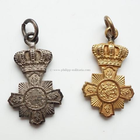 Rumänien Zivil-Dienstauszeichnung - 2 Miniaturen Silber u. Gold