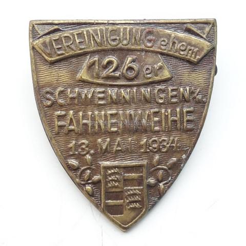 Vereinigung ehem. 126er Schwenningen a/N. Fahnenweihe 18.Mai 1933 - Veranstaltungsabzeichen