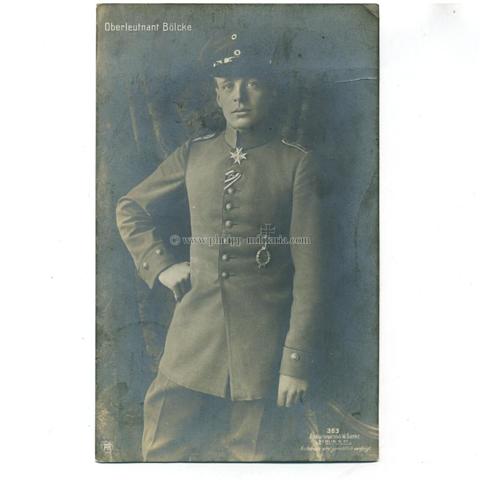 Kaiserliche Fliegerei -  Oberleutnant Bölcke - Träger des Pour le Mérite (Sanke-Fotopostkarte Nr.423) 