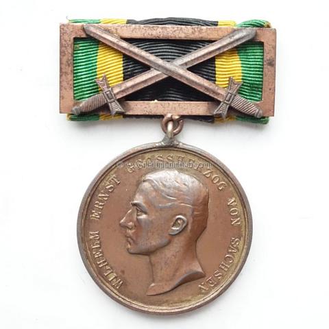 Sachsen-Weimar, Allgemeines Ehrenzeichen in Bronze 1914-1918 an Bandspange mit Schwertern