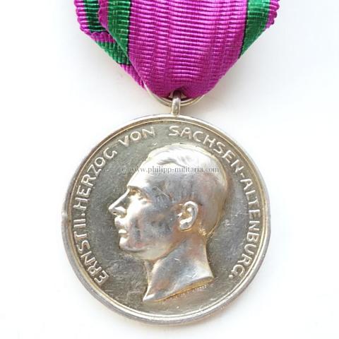 Sachsen-Altenburg, Medaille des Sachsen-Ernestinischen Hausordens - Silberne Verdienstmedaille Herzog Ernst II. 1908-1918