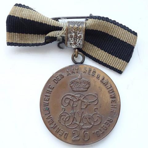 Denkmalsweihe Akt. Res. Landwehr Regiment 26, Medaille