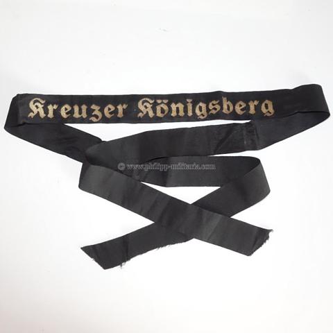 Kriegsmarine Mützenband 'Kreuzer Königsberg'
