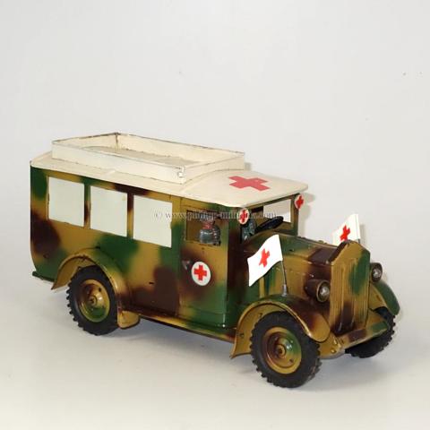 Hausser Sanitätsauto 738, Hausser, 7 cm-Serie, 30er Jahre, Blechausführung, in Mimikry